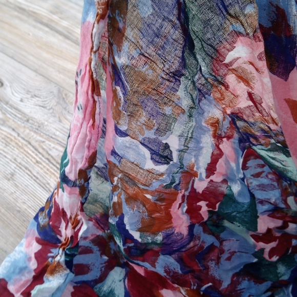 Flowy Lightweight Printed Pattern Drawstring Skirt - Picture 9 of 16